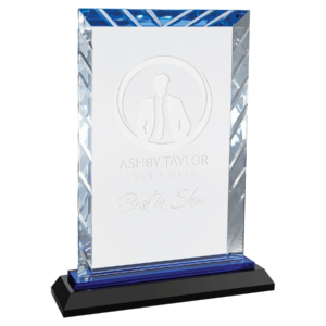 Rectangle Accent Glass w/Blue Base