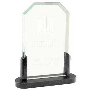 Clipped Corner Glass w/Marble Base