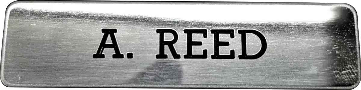 2-1/2" x 5/8" SILVER METAL NAME TAG WITH MAGNET