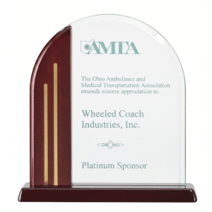 Arch Series Acrylic Award w/Rosewood Gold Accent Base