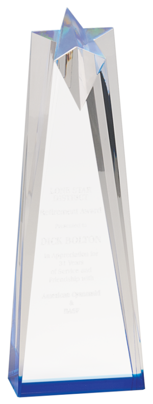 Sculpted Star Acrylic Award - 10.0″ – J10AST (GD/BU), Blue