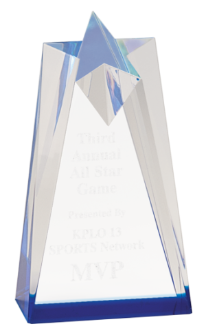 Sculpted Star Acrylic Award - 6.0″ – J6AST (GD/BU), Blue