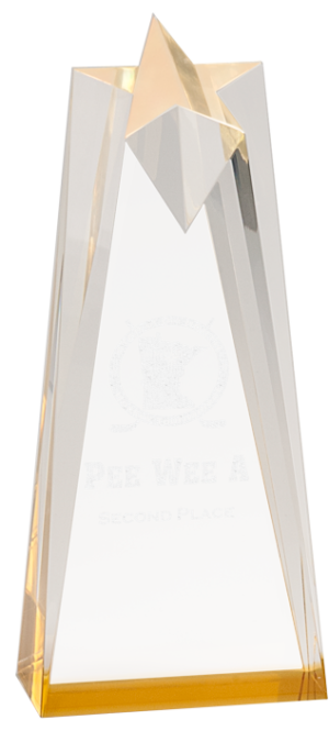 Sculpted Star Acrylic Award - 8.0″ – J8AST (GD/BU), Gold