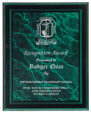 Acrylic Premium Plaques - 9x12, Green Marble
