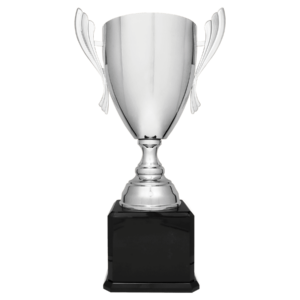 Gold Metal Cup Trophy w/Piano Finish Base - 24-3/4" - Silver/Black