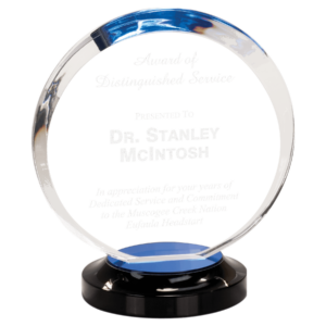 Halo Acrylic Award - 7.0″ x 8.0″ – J102HAL (G/BU), Blue