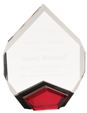 Marquis Acrylic Award - 8" – J68MAQ (GD/RD/BU), Red