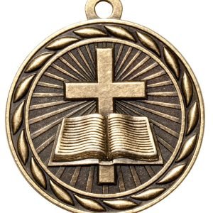 2" Gold Christian Cross Medal