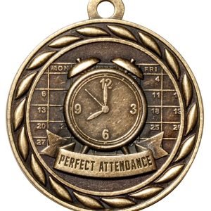 2" Gold Perfect Attendance Medal