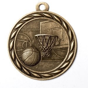 2" Gold Basketball Medal