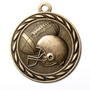 2" Gold Football Medal