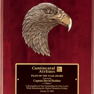 Rosewood Piano Finish w/Bronze Eagle Casting, Premium Plaque