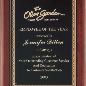 Rosewood Piano Finish w/Braided Design Border Plate Premium Plaque