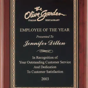 Rosewood Piano Finish w/Braided Design Border Plate Premium Plaque