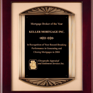 Rosewood Piano Finish Frame w/Sunburst Bronze Frame Casting, Premium Plaque