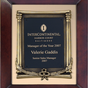 Cherry Finish Frame w/Bronze Frame Casting, Premium Plaque