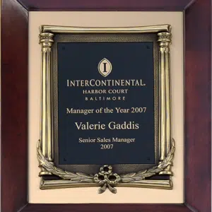 Cherry Finish Frame w/Bronze Frame Casting, Premium Plaque