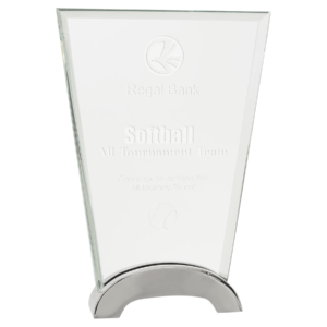 Fan Platinum Glass w/Arch Metal Base