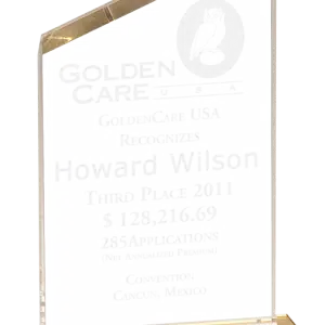 Gold Reflection Beveled Peak Acrylic Award