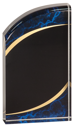 Rounded Top Acrylic Award - 6" - J6RMS (BM/RM/GM/SS), Blue Marble