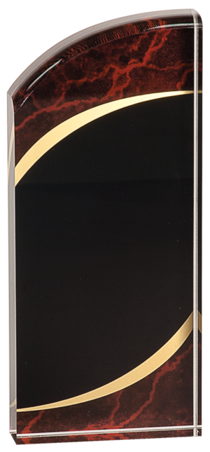 Rounded Top Acrylic Award - 8" - J8RMS (BM/RM/GM/SS), Red Marble