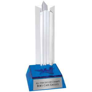 Star Column Acrylic Award - 6.75″ – J1SCM (G/S/BU), Blue