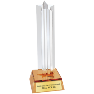 Star Column Acrylic Award - 7.5″ – J2SCM (G/S/BU), Gold