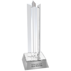 Star Column Acrylic Award - 7.5″ – J2SCM (G/S/BU), Silver