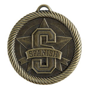 2" Gold Spanish Medal