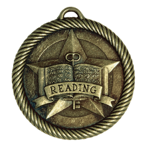 2" Gold Reading Medal