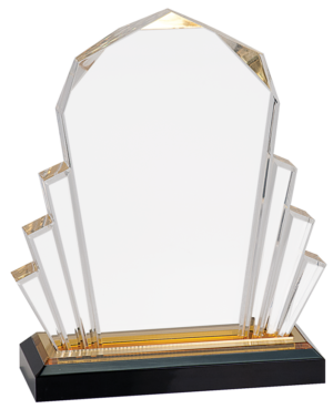 Faceted Impress Acrylic - 6.0″ x 8.0″ – J101IMP (G/S/BU), Gold