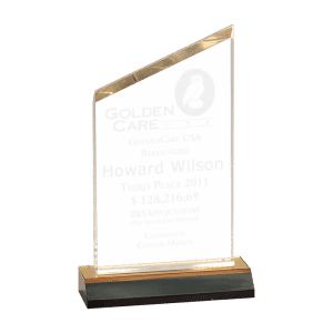 Gold Reflection Beveled Peak Acrylic Award