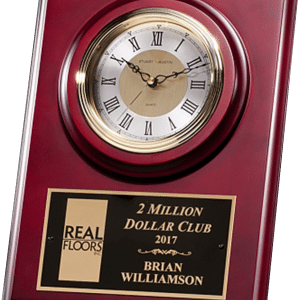 Cherry Finish Clock Plaque, Wall Mount or Shelf Stand - 9" x 12"