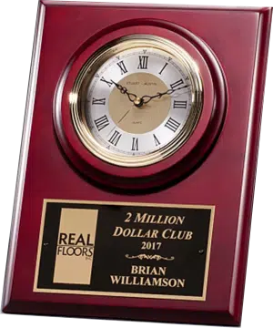 Cherry Finish Clock Plaque, Wall Mount or Shelf Stand - 9" x 12"