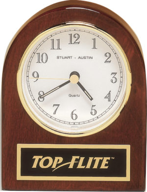 Desk Clock - 4-1/2" Rosewood Arch