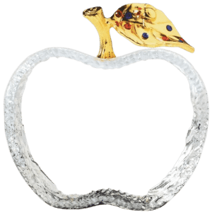 Crystal Apple Award w/Gold Stem & Leaf
