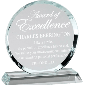 Round Beveled Edge Crystal Award