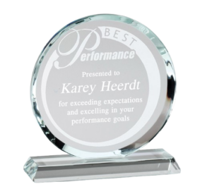Round Beveled Edge Crystal Award