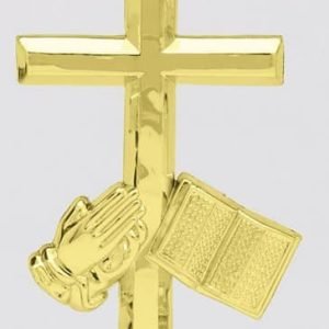 F.1 Trophy Figure - 4 1/2" Cross, Bible & Praying Hands