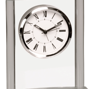 Desk Clock - Square Glass Clock w/Top