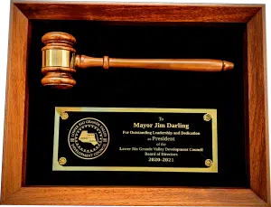 Full Gavel Shadowbox Plaque - 12" x 9"