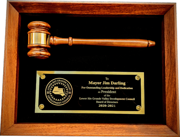 Full Gavel Shadowbox Plaque - 12" x 9"