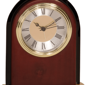 Desk Clock - Mahogany Finish Arch