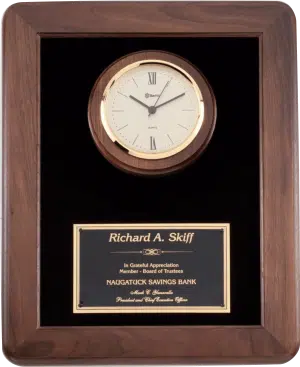 Genuine Walnut Frame Clock Plaque - 12" x 15"