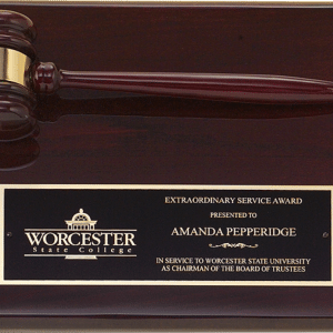 Full Gavel Plaque, Rosewood Piano Finish - 12" x 9"