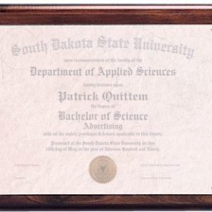Certificate Plaque w/Recessed Plexiglass - 13" x 10.5"