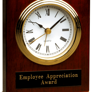 Desk Clock - Rosewood Piano Finish Rectangle