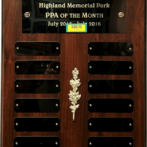 10.5" x 13" Perpetual Plaque w/12 Plates & Gold Leaf Trim