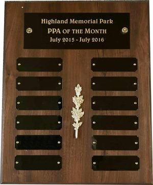 10.5" x 13" Perpetual Plaque w/12 Plates & Gold Leaf Trim