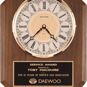 American Walnut Clock Plaque with Notched Corners - 10.5" x 13"